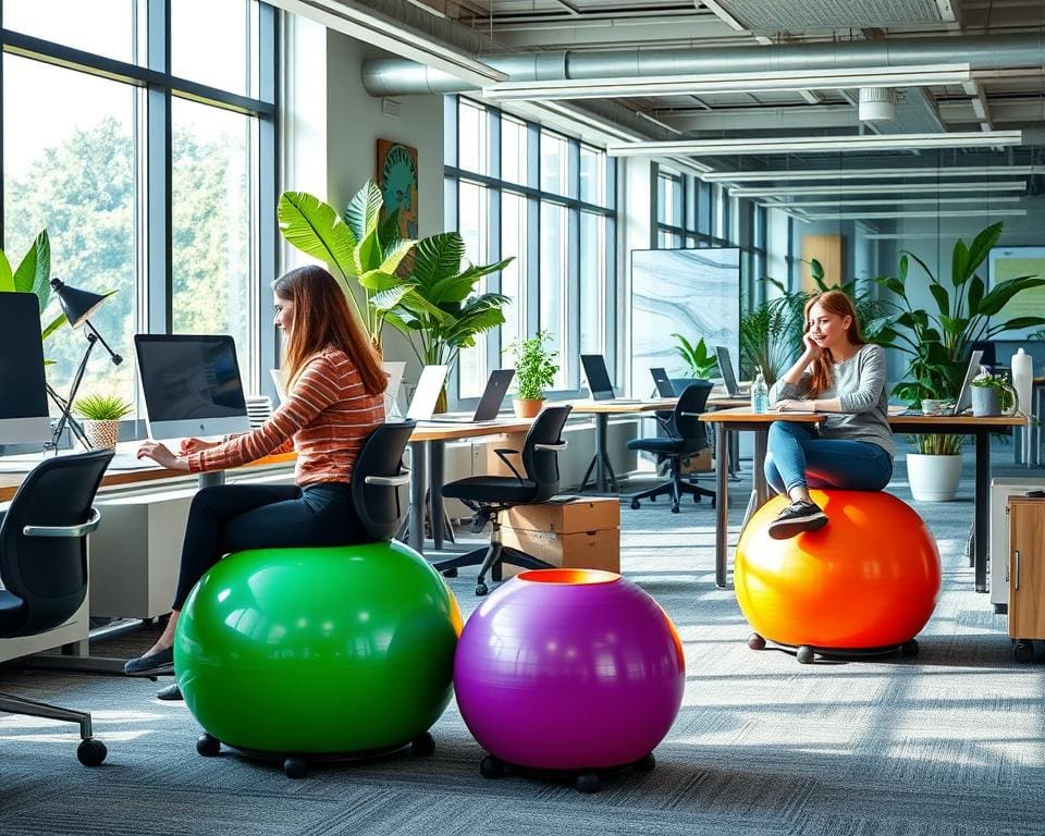 Ergonomische zitballen voor bureaustoelen voor actieve werkhouding