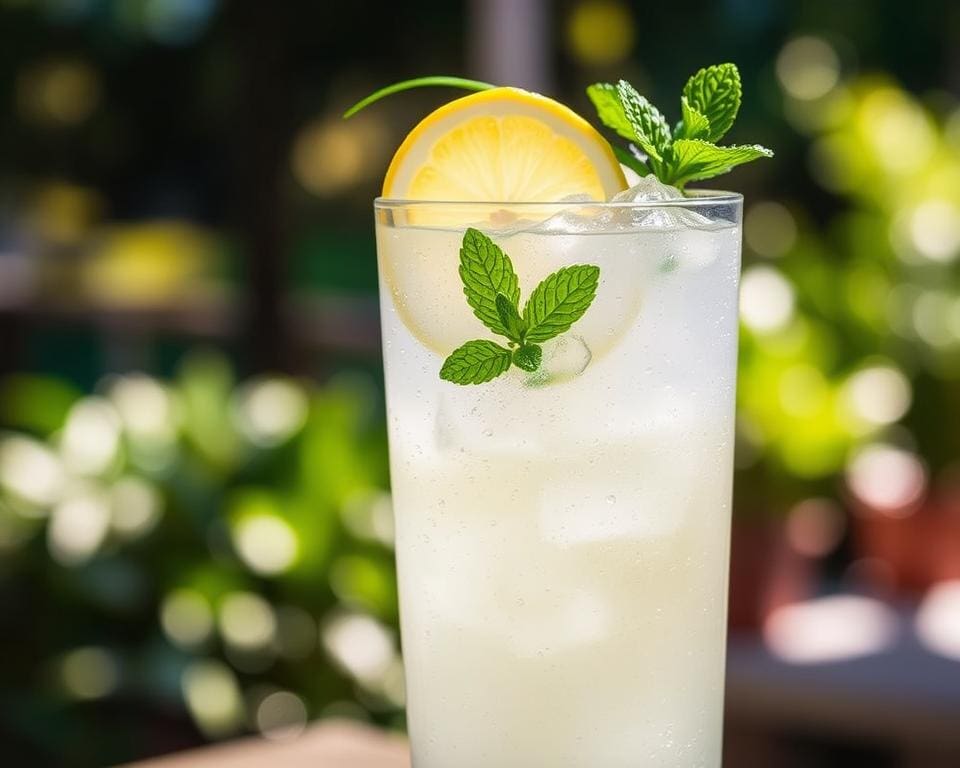 Frisse Gin-Fizz met citroen en een vleugje munt
