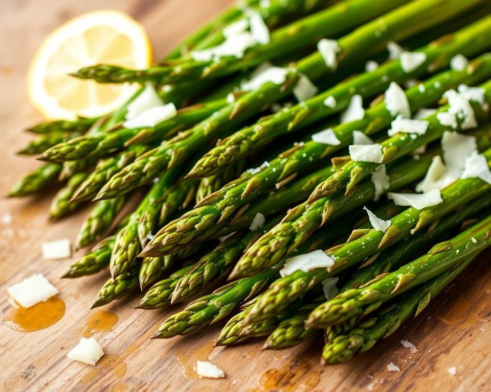 Gegrilde asperges met citroen en Parmezaanse kaas