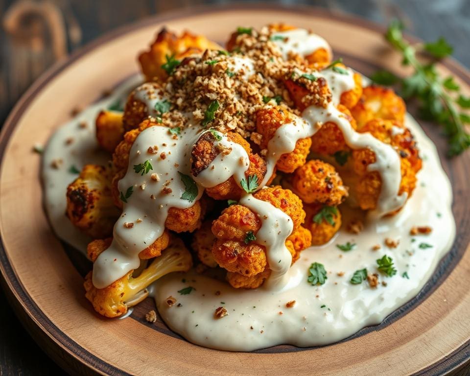 Geroosterde bloemkool met tahinsaus en dukkah