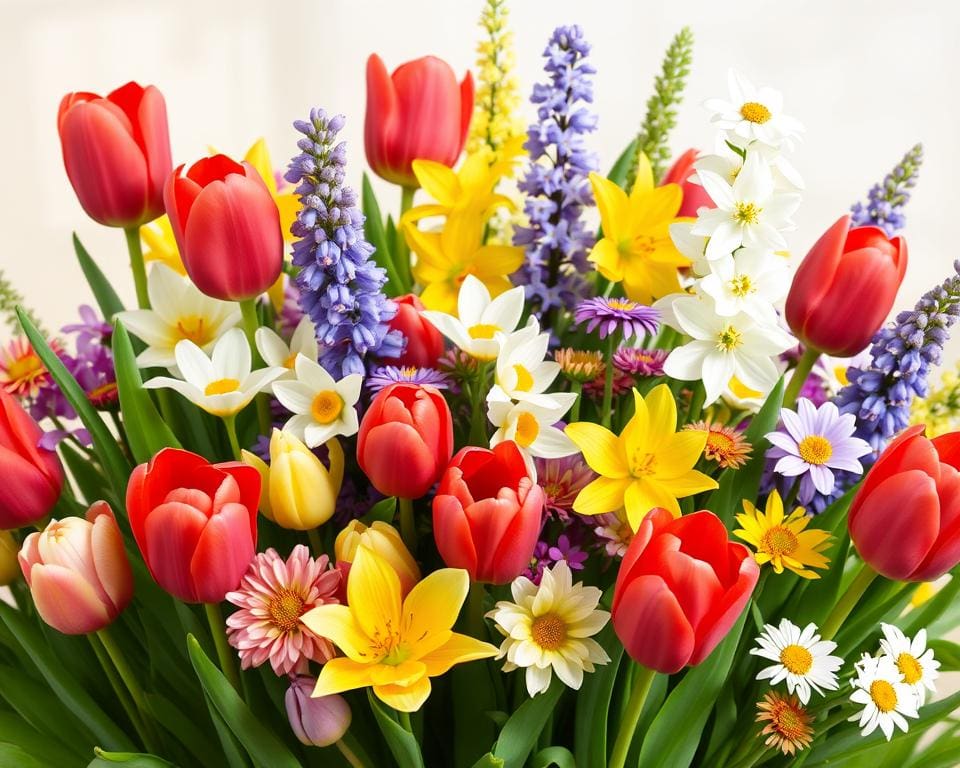 Hoe combineer je tulpen met andere bloemen?
