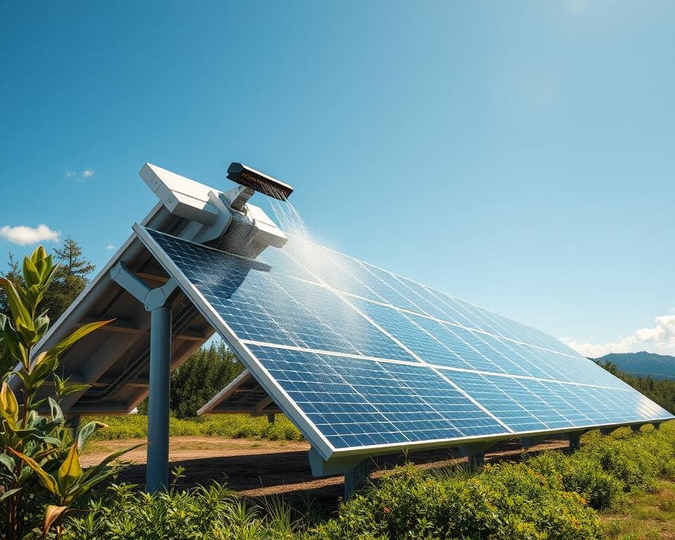 Hoe werkt een zelfreinigend zonnepaneelsysteem?