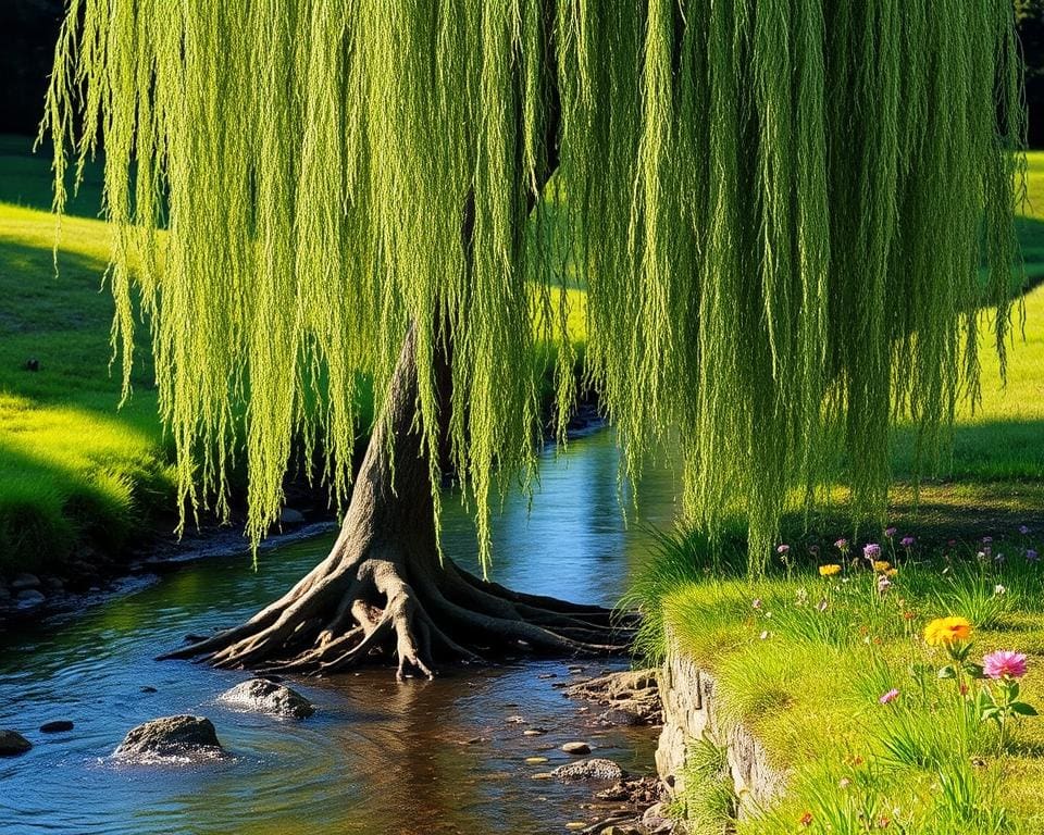 Is de treurwilg geschikt voor een natte bodem?