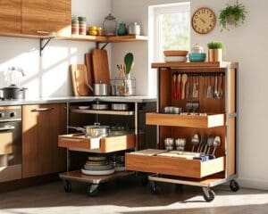 Keukentrolleys met extra diepe lades