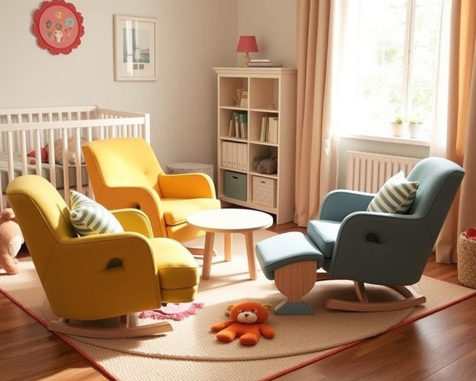 Kinderstoelen met een verstelbare voetensteun