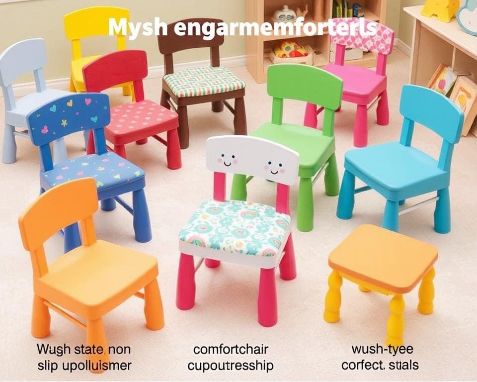 Kinderstoelen met een wasbare, antislip bekleding