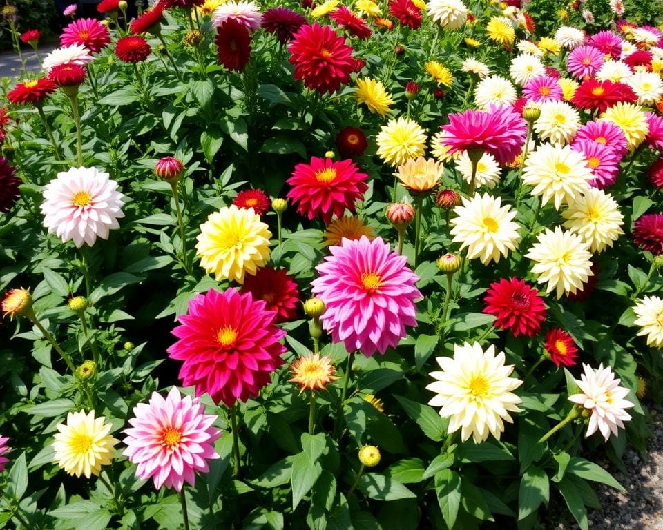 Kleurenpalet dahlia border