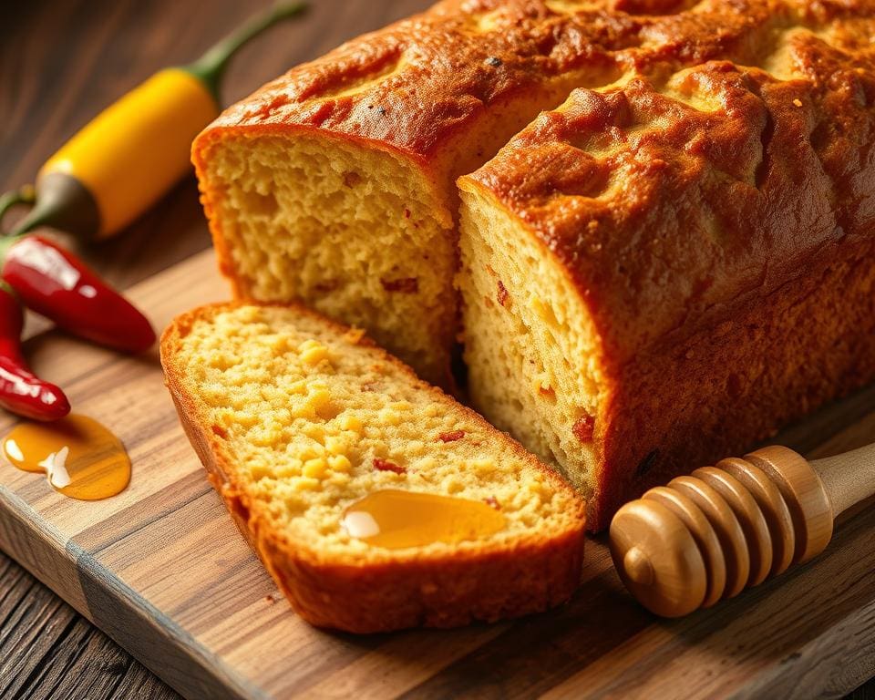 Maisbrood met een vleugje chili en honing