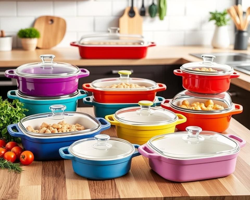 Multifunctionele ovenschalen met deksel voor koken