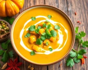 Pompoencurry met kokosmelk en verse koriander