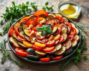 Ratatouille met Provençaalse kruiden en Parmezaan