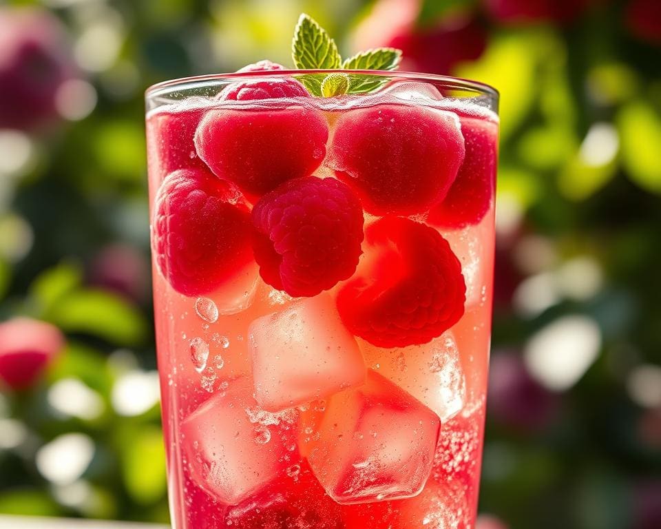 Sparkling Berry Punch met verse frambozen