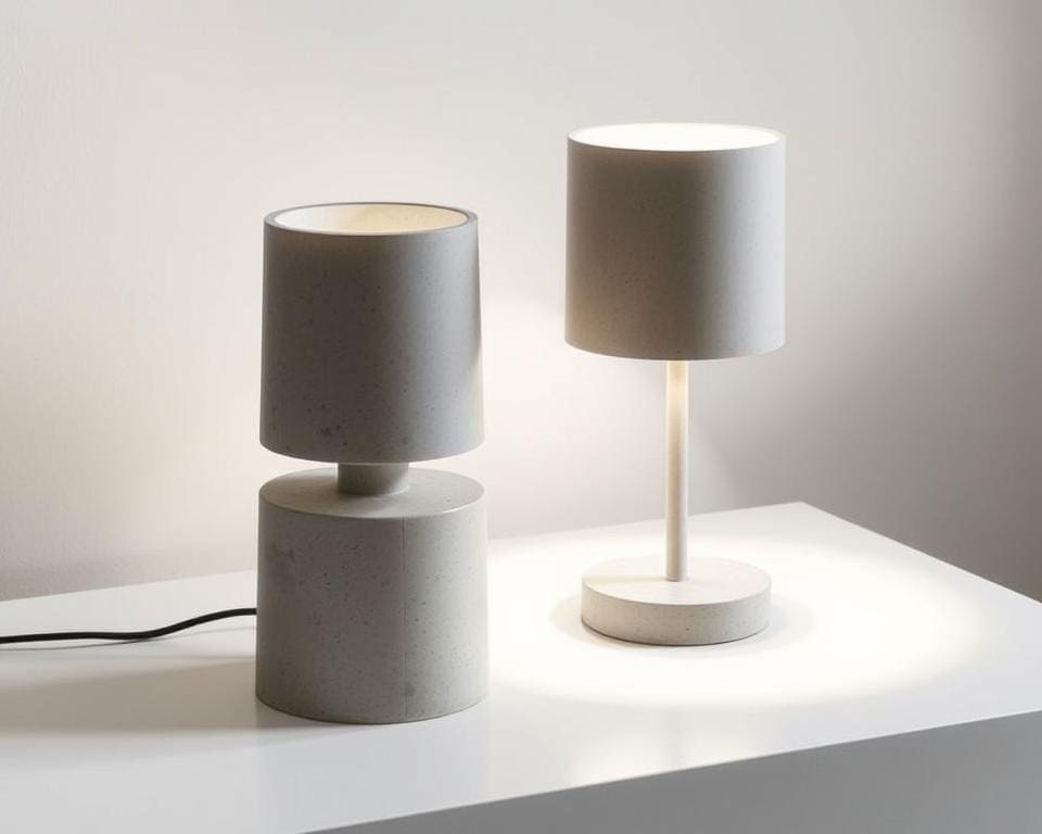 Tafellampen met een minimalistisch betonontwerp