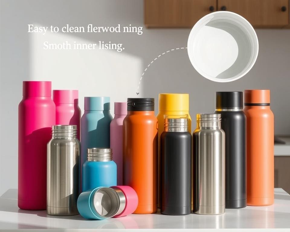 Thermoskannen met een eenvoudig schoon te maken binnenkant
