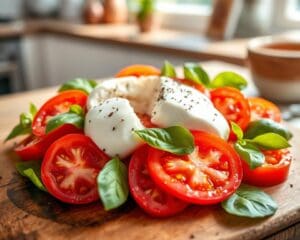 Tomatensalade met burrata en basilicum
