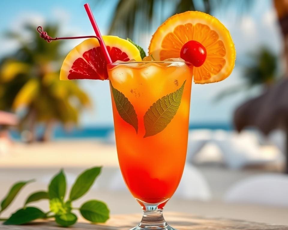 Tropische Mai Tai met een mix van verse sappen