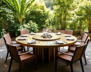 Tuintafels met een draaibaar middenstuk