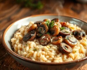 Vegetarische risotto met paddenstoelen