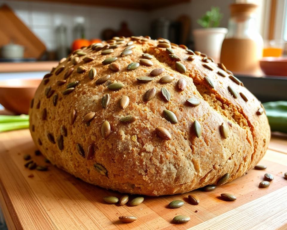 Volkoren speltbrood met pompoenpitten