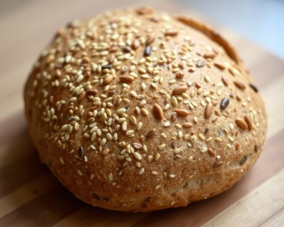 Volkoren zuurdesem stokbrood met zaden