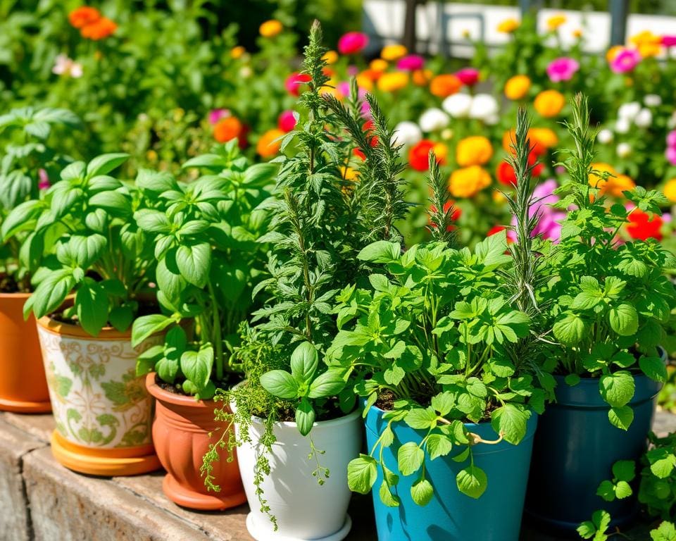 Welke kruidenplanten doen het goed in potten?