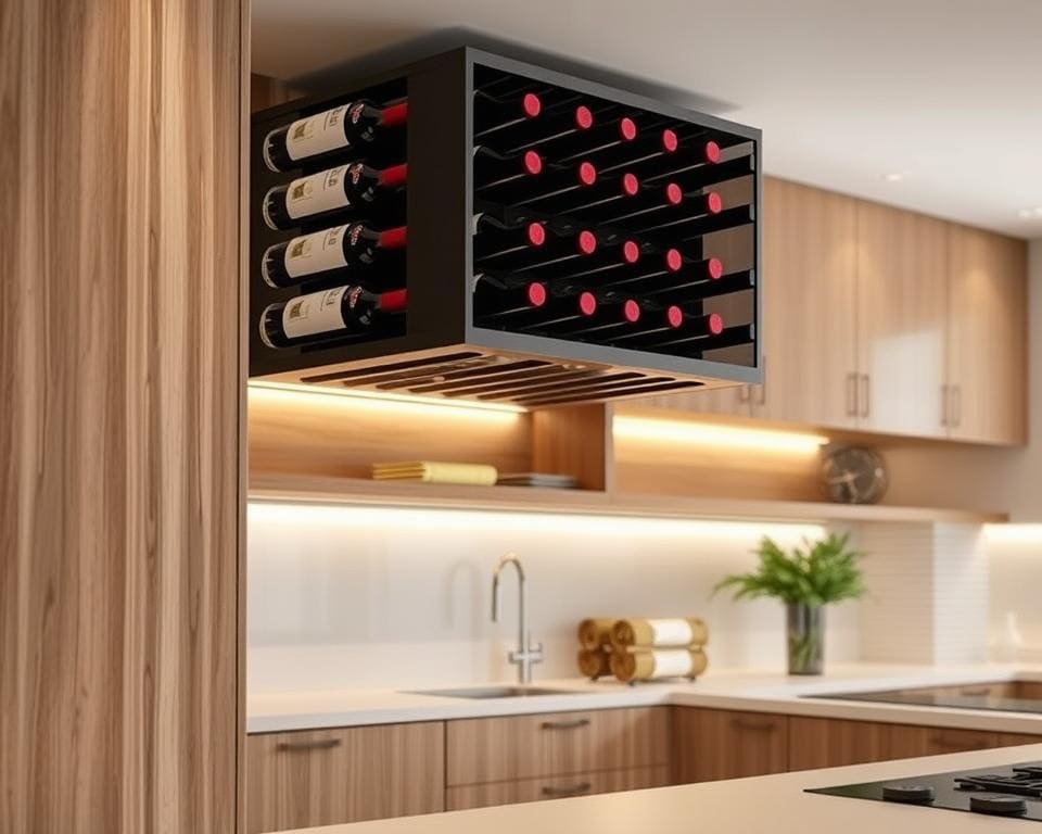 Wijnrekken met een magnetisch ophangsysteem