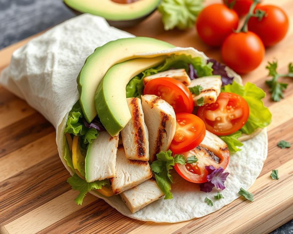 Wrap met gegrilde kip en avocado: Perfect voor de lunch