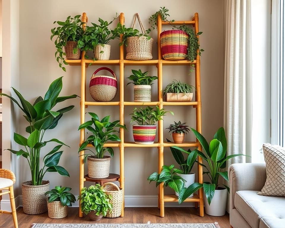 Bamboe traprek: decoratief en handig voor opbergruimte