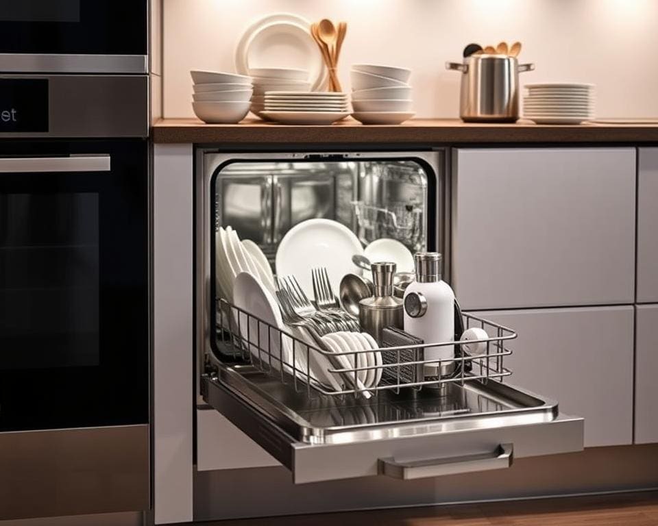 Compacte vaatwasser met besteklade: efficiënte afwas