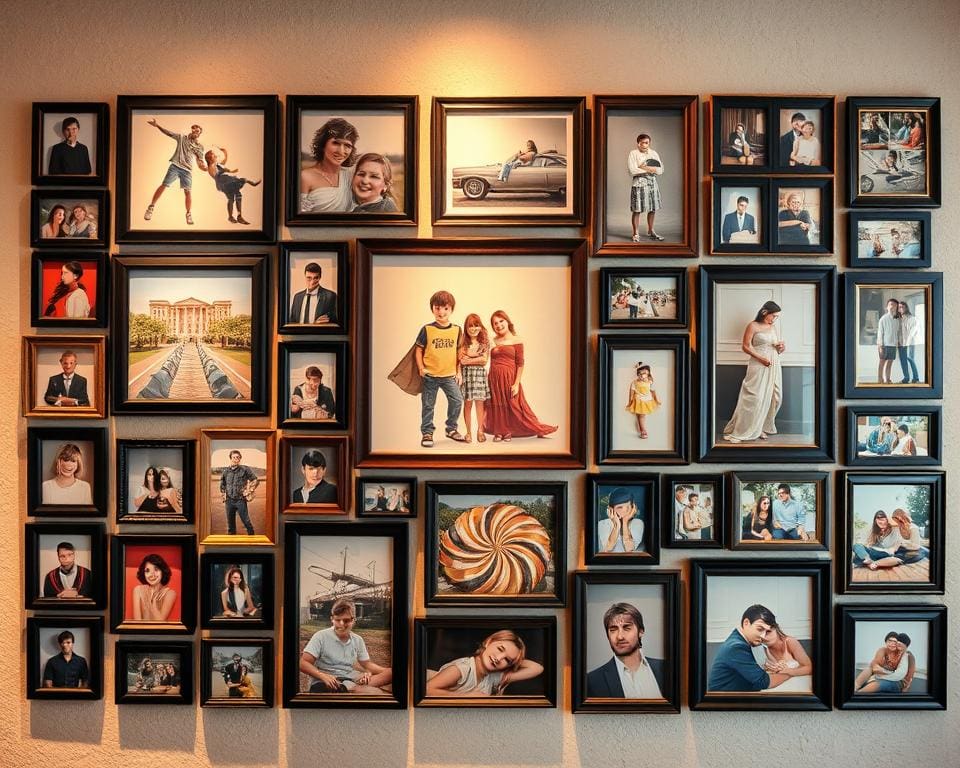 Decoratieve fotocollage muur: herinneringen in stijl