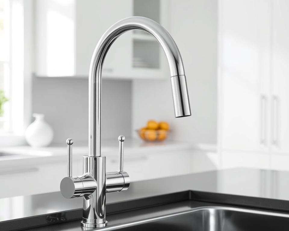 Design keukenkraan met uittrekbare sproeier: modern en handig