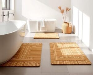 Douchematten met een bamboe antisliplaag