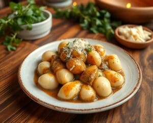 Gnocchi met truffelsaus en een vleugje Parmezaan