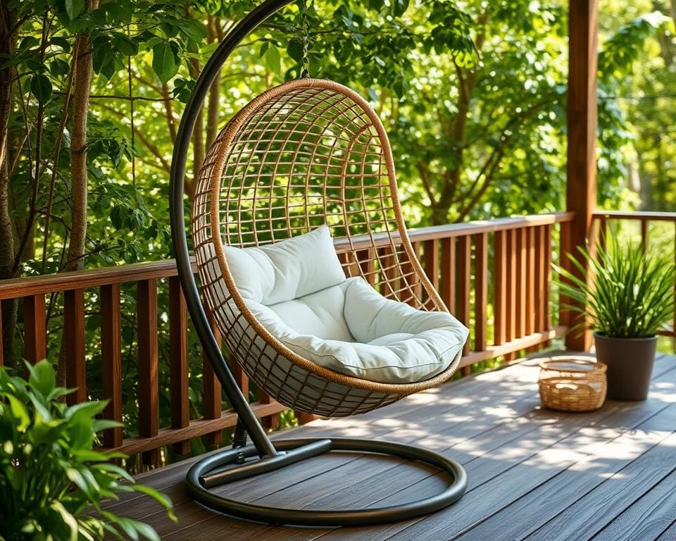 Hangstoel met standaard: comfort binnen of buiten