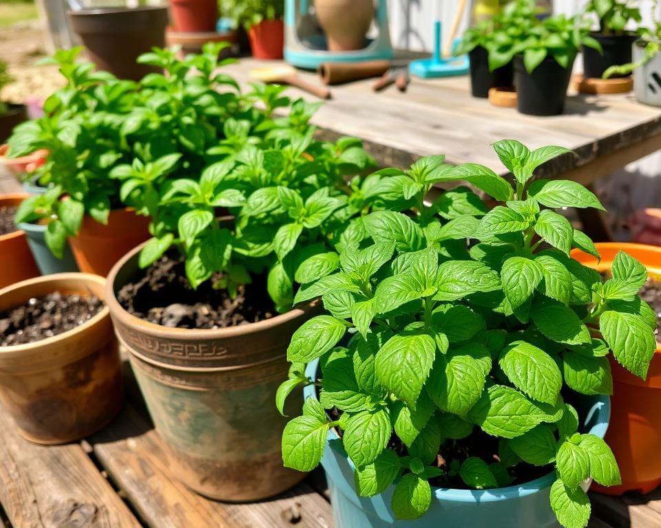 Hoe kweek je munt en basilicum in potten?