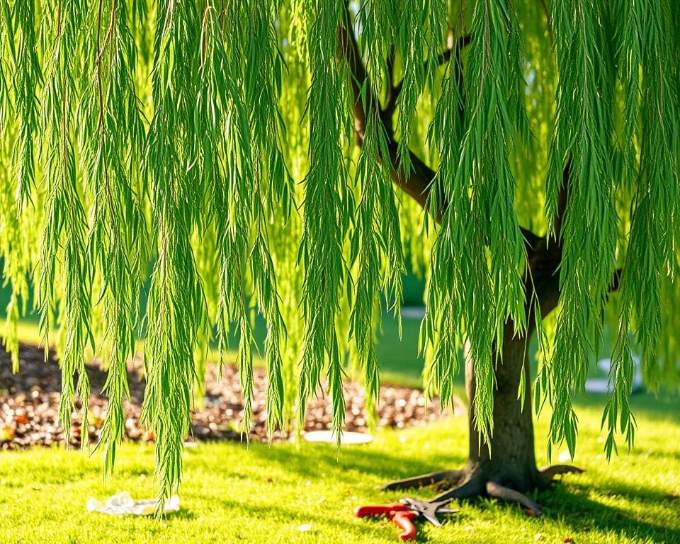 Hoe snoei je een treurwilg voor nieuwe groei?