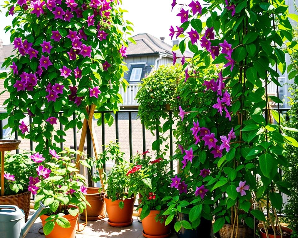 Hoe verzorg je een clematis op een balkon?