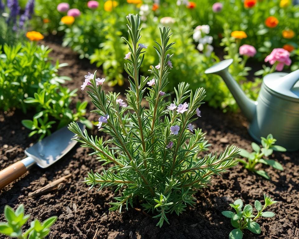Hoe verzorg je een rozemarijnplant in de tuin?