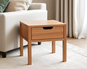 Houten bijzettafel met lade: compact en praktisch