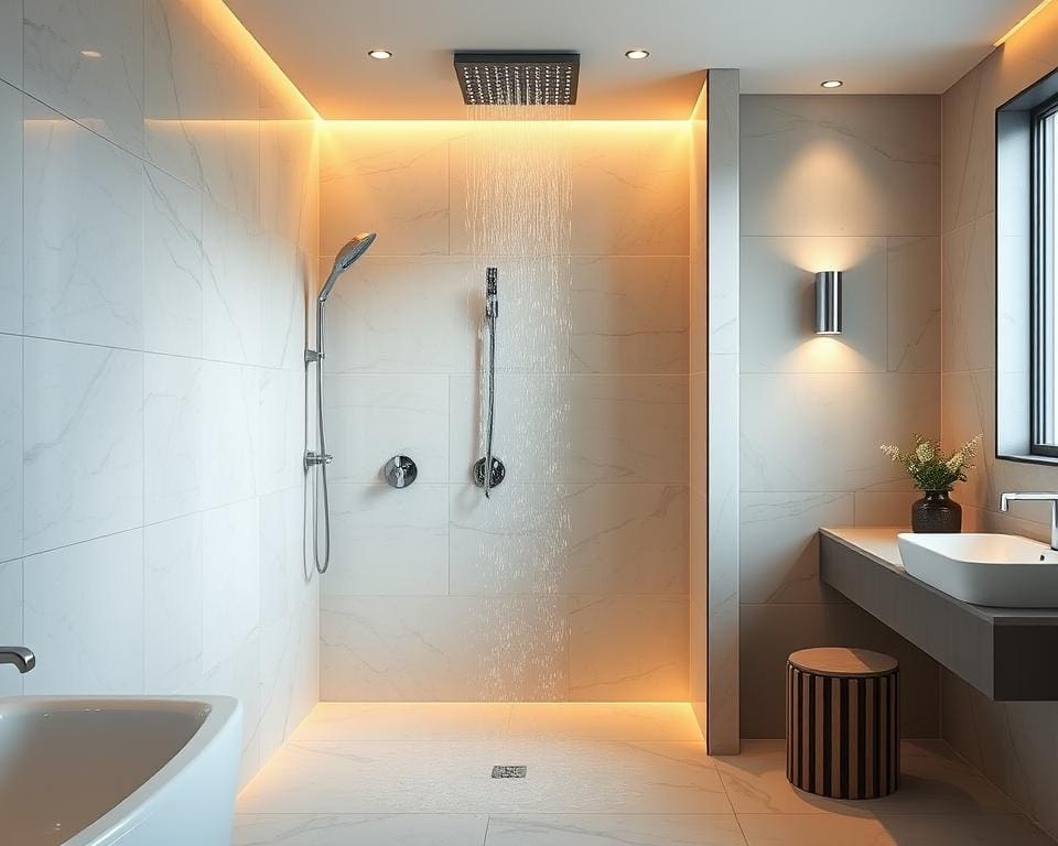 Inbouwdouche met regendouchekop: een luxe badkamerervaring