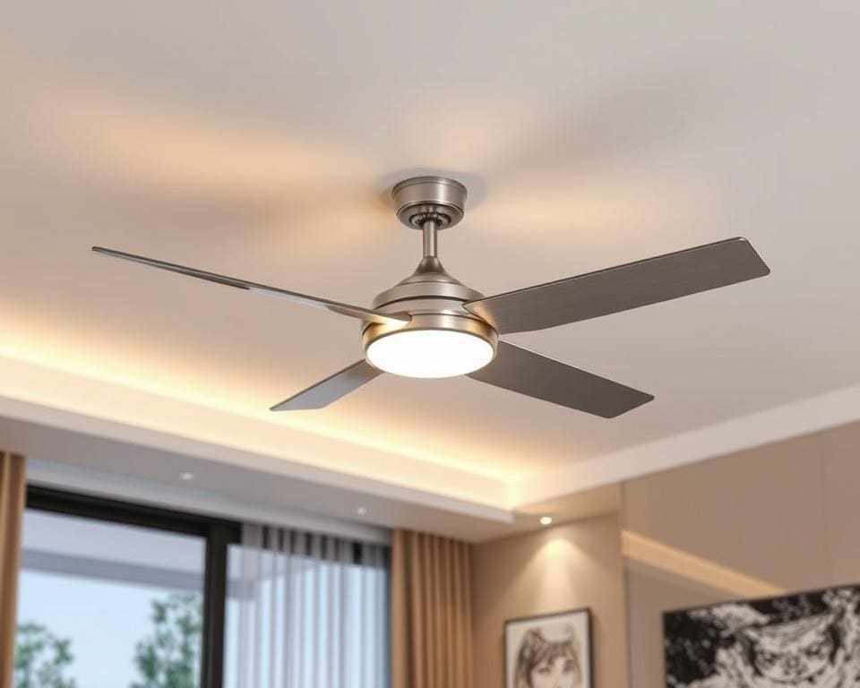 Plafondventilator met dimbare LED: verkoeling en verlichting