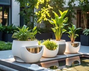 Plantenbakken met extra waterreservoir voor gemak