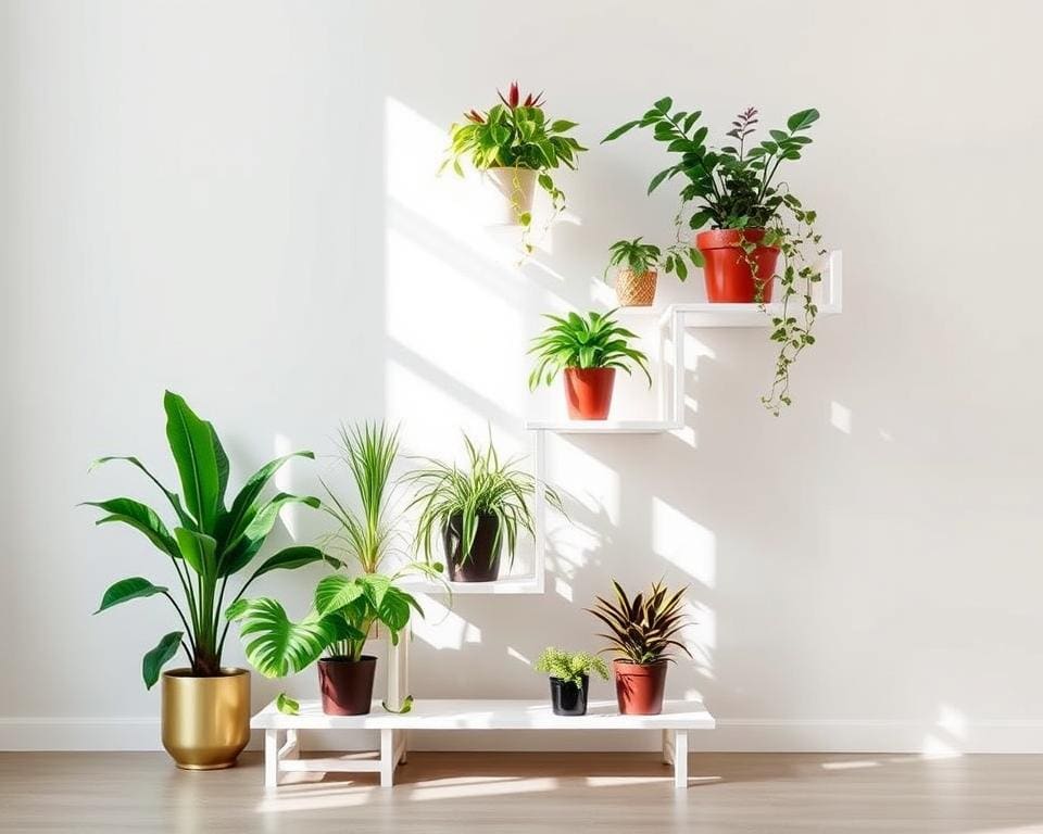 Plantenrek in trapmodel: ruimtebesparend en decoratief