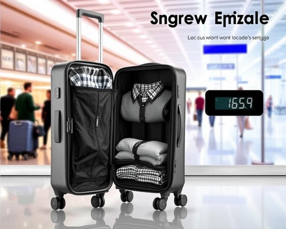 Reiskoffers met ingebouwde weegschaal voor gemak