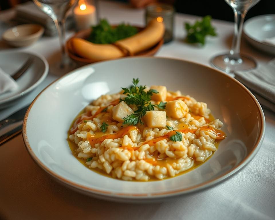Risotto met venkel en een romige kaassaus