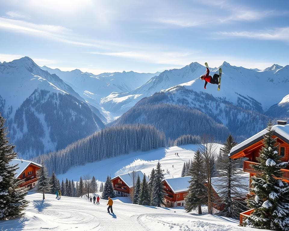 Skivakantie in de Alpen met snowboarden en skiën