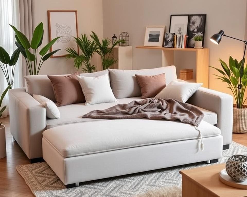 Slaapbanken met een opvouwbaar voetensteungedeelte