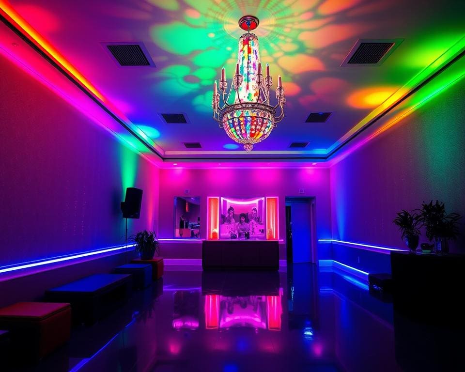 Slimme verlichting die synchroniseert met muziek