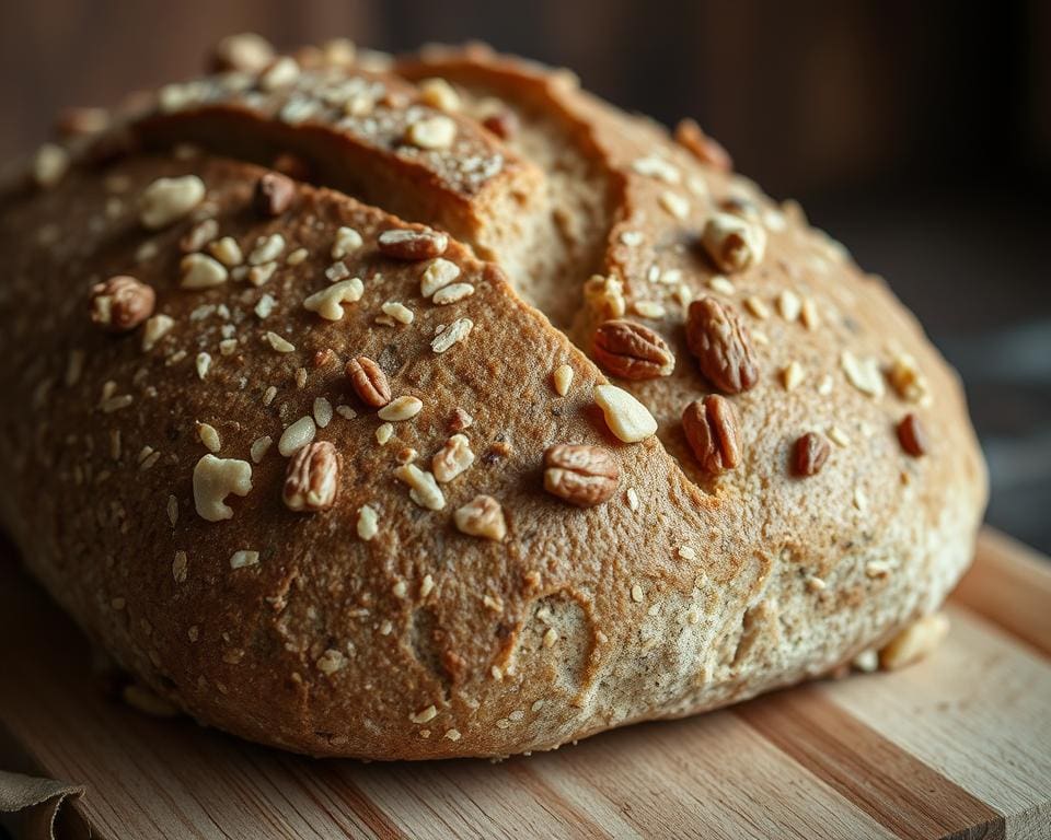 Volkoren zuurdesembrood met noten en een zachte korst