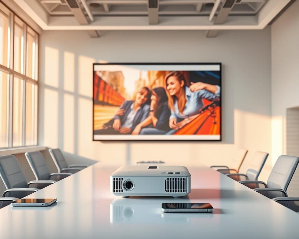 Wat maakt draadloze projectoren handig voor presentaties?